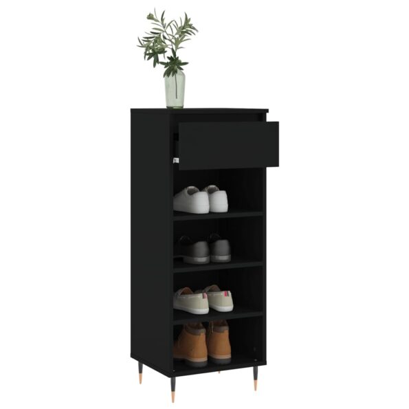 vidaXL Botník čierny 40x36x105 cm spracované drevo – Obrázok 4