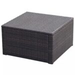 vidaxl Polyratanová taburetka/opierka na nohy, 53x53x30 cm, hnedá – Obrázok 3
