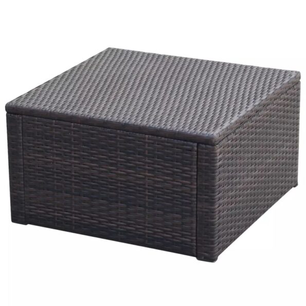 vidaxl Polyratanová taburetka/opierka na nohy, 53x53x30 cm, hnedá – Obrázok 3