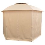 vidaXL Záhradný altánok/stan so závesmi, šesťuholník 360x265 cm – Obrázok 4