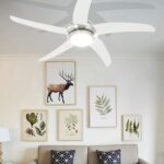 vidaXL Ozdobný stropný ventilátor s osvetlením 128 cm biely – Obrázok 2