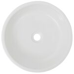 vidaXL Okrúhle keramické umývadlo, biele, 42x12 cm – Obrázok 3