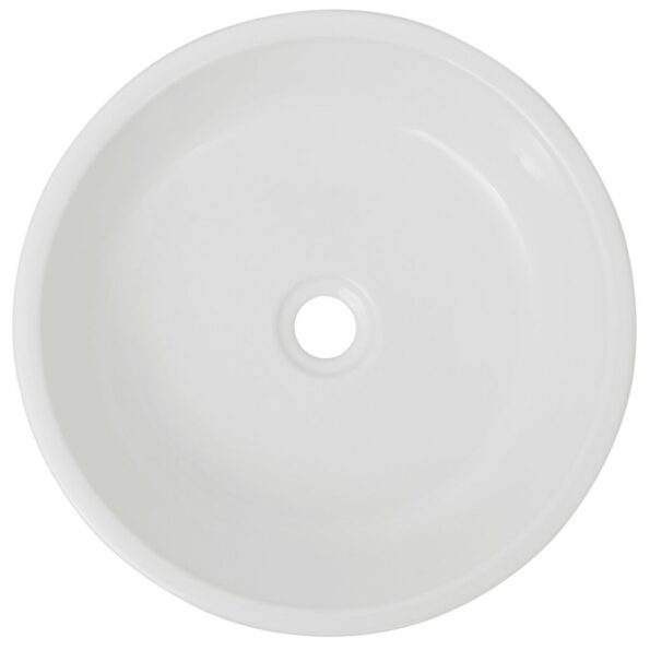 vidaXL Okrúhle keramické umývadlo, biele, 42x12 cm – Obrázok 3