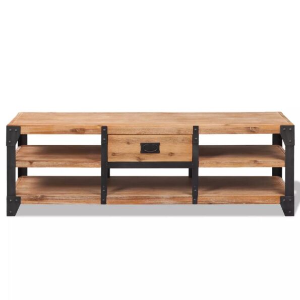 vidaXL TV stolík, akáciový masív 140x40x45 cm – Obrázok 2