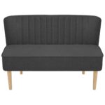 vidaXL Pohovka, látka 117x55,5x77 cm, tmavosivá – Obrázok 3