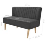 vidaXL Pohovka, látka 117x55,5x77 cm, tmavosivá – Obrázok 4