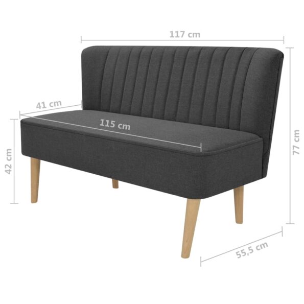 vidaXL Pohovka, látka 117x55,5x77 cm, tmavosivá – Obrázok 4