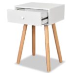 vidaXL Biele nočné stolíky, 2 ks, masívne borovicové drevo, 40x30x61 cm – Obrázok 6