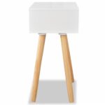 vidaXL Biele nočné stolíky, 2 ks, masívne borovicové drevo, 40x30x61 cm – Obrázok 7