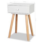 vidaXL Biele nočné stolíky, 2 ks, masívne borovicové drevo, 40x30x61 cm – Obrázok 8