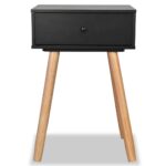 vidaXL Čierne nočné stolíky, 2 ks, masívne borovicové drevo, 40x30x61 cm – Obrázok 5
