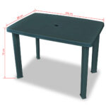 vidaXL Záhradný stôl, zelený 101x68x72 cm, plast – Obrázok 5