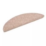 vidaXL Schodové rohože, samolepiace, 15 ks, 56x17x3 cm, svetlohnedé, polkruhové – Obrázok 2