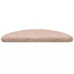 vidaXL Schodové rohože, samolepiace, 15 ks, 56x17x3 cm, svetlohnedé, polkruhové – Obrázok 4