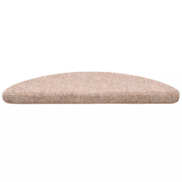 vidaXL Schodové rohože, samolepiace, 15 ks, 56x17x3 cm, svetlohnedé, polkruhové – Obrázok 4