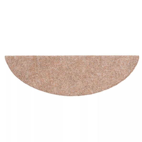 vidaXL Schodové rohože, samolepiace, 15 ks, 56x17x3 cm, svetlohnedé, polkruhové – Obrázok 5