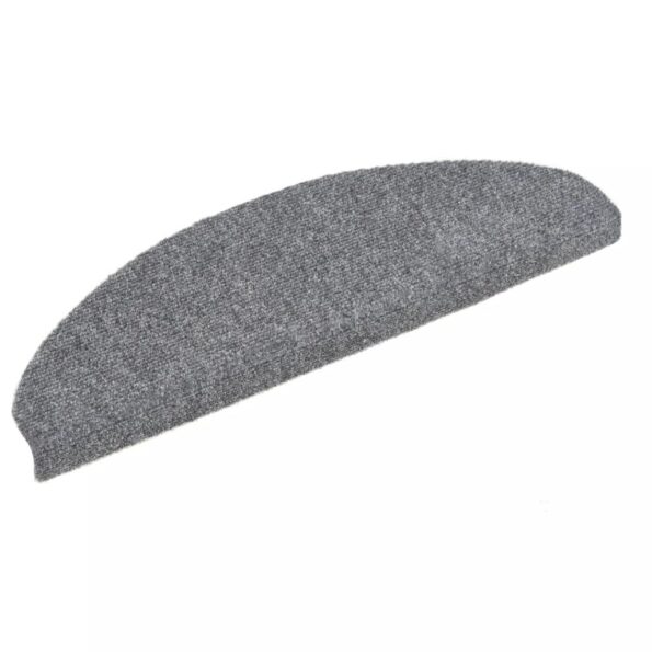 vidaXL Schodové rohože, samolepiace, 15 ks, 65x21x4 cm, svetlosivé, polkruhové, veľké – Obrázok 2