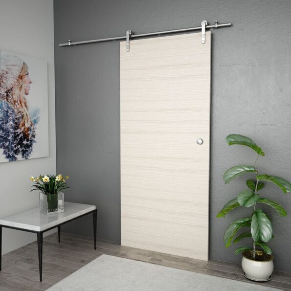 vidaXL Kovanie na posuvné dvere 183 cm, nehrdzavejúca oceľ, strieborné – Obrázok 3