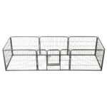 vidaXL Oceľová ohrádka pre psov s 8 panelmi 60x80 cm čierna