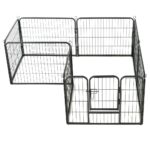 vidaXL Oceľová ohrádka pre psov s 8 panelmi 60x80 cm čierna – Obrázok 4