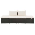vidaXL Záhradná posteľ čierna 195x60 cm polyratan – Obrázok 2