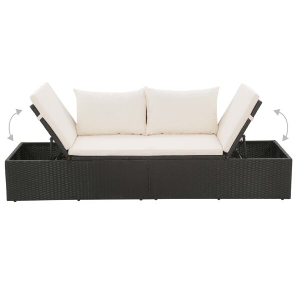 vidaXL Záhradná posteľ čierna 195x60 cm polyratan – Obrázok 4