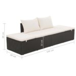 vidaXL Záhradná posteľ čierna 195x60 cm polyratan – Obrázok 6