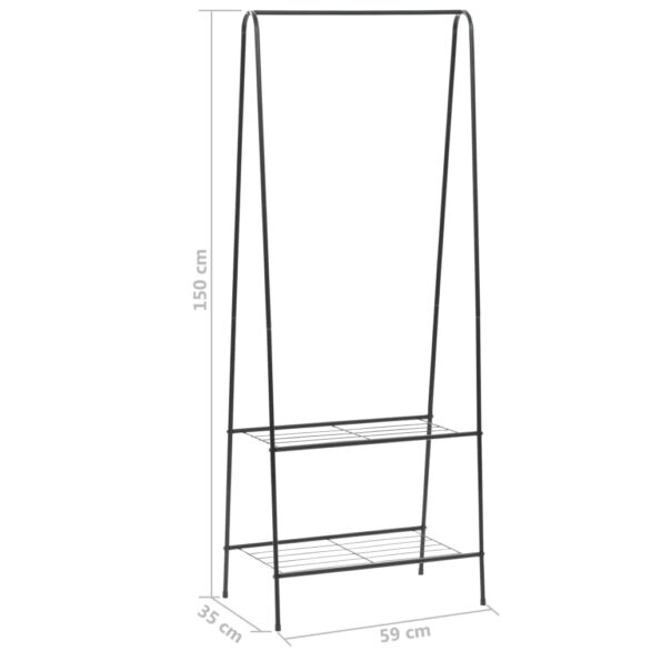 vidaXL Vešiak na oblečenie 59x35x150 cm čierny – Obrázok 5