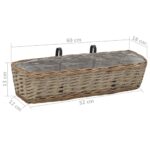 vidaXL Balkónové kvetináče 2 ks 60 cm prútené s PE obložením – Obrázok 6