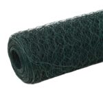 vidaXL Drôtené pletivo oceľ potiahnutá PVC 25x1,5 m zelené – Obrázok 2