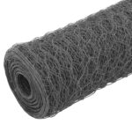 vidaXL Drôtené pletivo, oceľ potiahnutá PVC 25x0,5 m, sivé – Obrázok 2