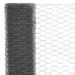vidaXL Drôtené pletivo, oceľ potiahnutá PVC 25x0,5 m, sivé – Obrázok 3