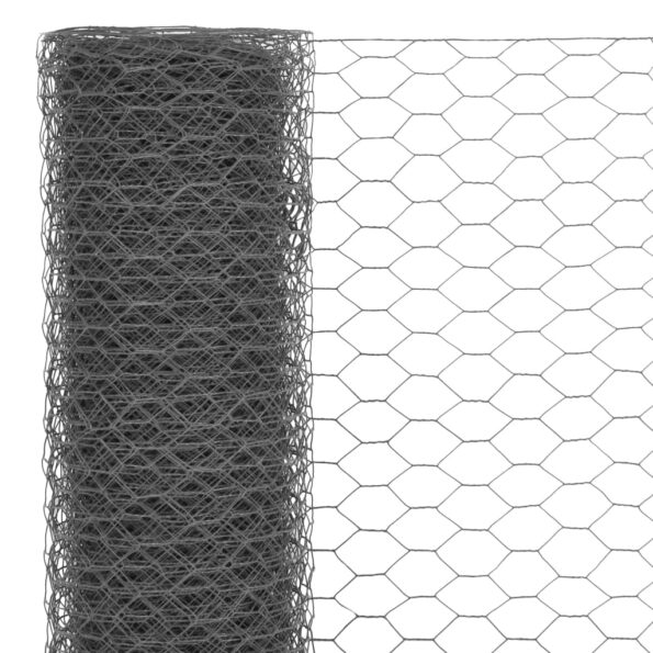 vidaXL Drôtené pletivo, oceľ potiahnutá PVC 25x0,5 m, sivé – Obrázok 3
