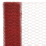 vidaXL Drôtené pletivo, oceľ potiahnutá PVC 25x1 m, červené – Obrázok 3