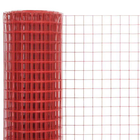 vidaXL Drôtené pletivo, oceľ potiahnutá PVC 10x0,5 m, červené – Obrázok 3