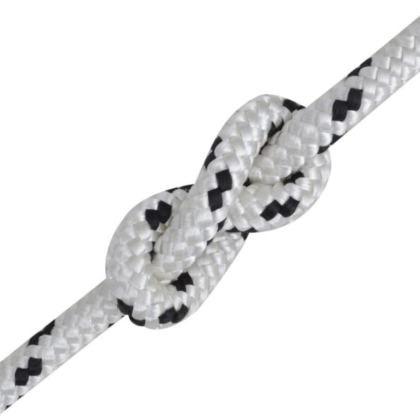 vidaXL Spletané lodné lano biele 8 mm 250 m polyester – Obrázok 2