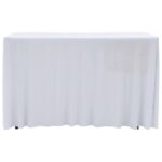 vidaXL Naťahovacie obrusy na stôl so závesom 2 ks biele 243x76x74 cm – Obrázok 4