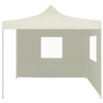 vidaXL Skladací stan s 2 stenami krémový 291x291x315 cm – Obrázok 3