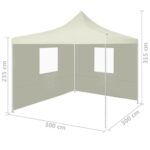 vidaXL Skladací stan s 2 stenami krémový 291x291x315 cm – Obrázok 9