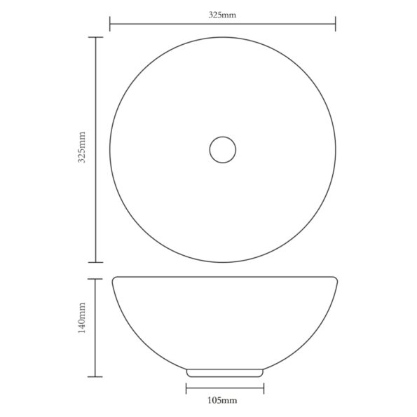 vidaXL Umývadlo 32,5x14 cm keramické strieborné – Obrázok 6