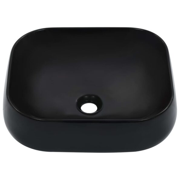 vidaXL Umývadlo 44,5x39,5x14,5 cm čierne keramické – Obrázok 2