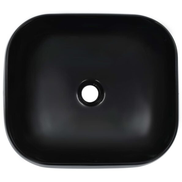 vidaXL Umývadlo 44,5x39,5x14,5 cm čierne keramické – Obrázok 3