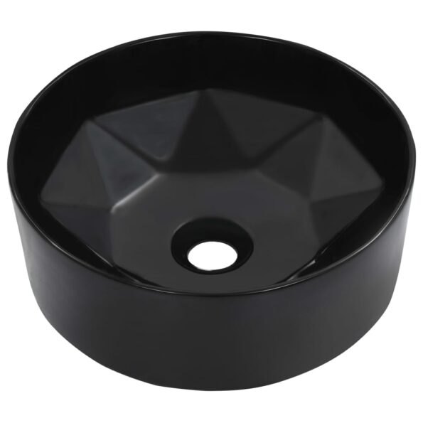 vidaXL Umývadlo 36x14 cm keramické čierne – Obrázok 2