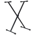 vidaXL Set stojanu na klávesy a stoličky čierny – Obrázok 3