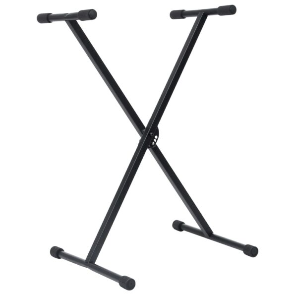 vidaXL Set stojanu na klávesy a stoličky čierny – Obrázok 3