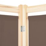 vidaXL 5-panelový paraván hnedý 200x170x4 cm látkový – Obrázok 5
