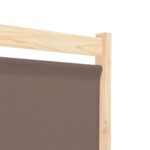 vidaXL 5-panelový paraván hnedý 200x170x4 cm látkový – Obrázok 6
