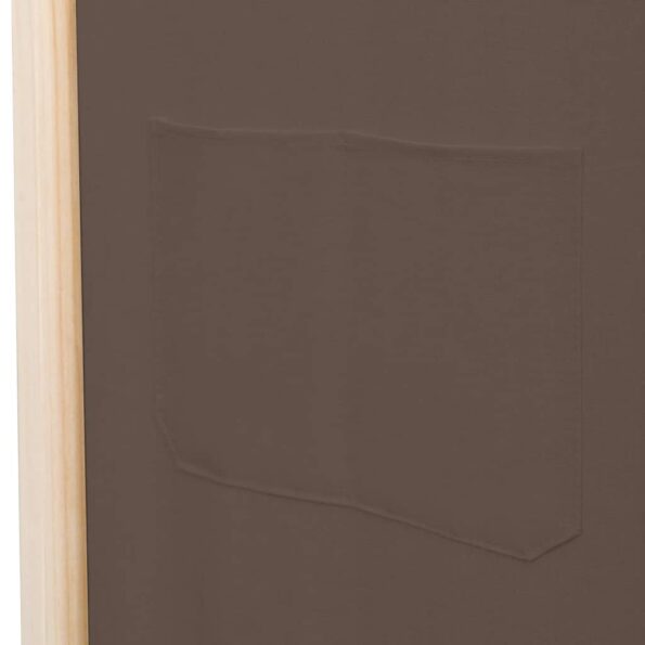 vidaXL 5-panelový paraván hnedý 200x170x4 cm látkový – Obrázok 7