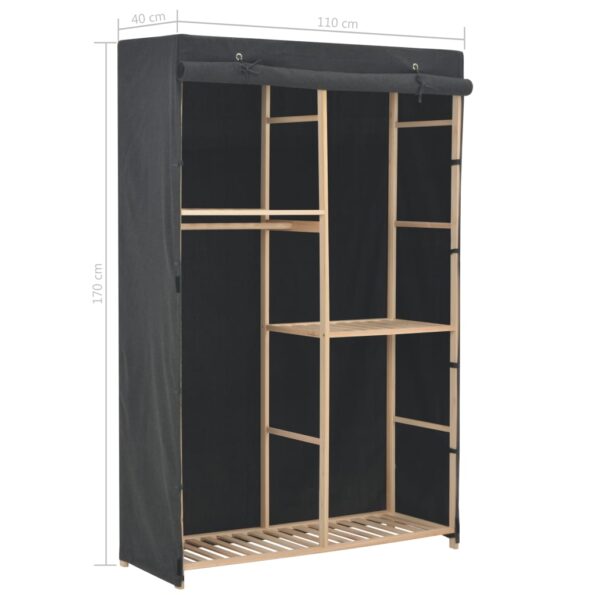 vidaXL 3-poschodový šatník sivý 110x40x170 cm látkový – Obrázok 6