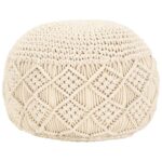 vidaXL Ručne vyrobená taburetka macrame 45x30 cm, bavlna